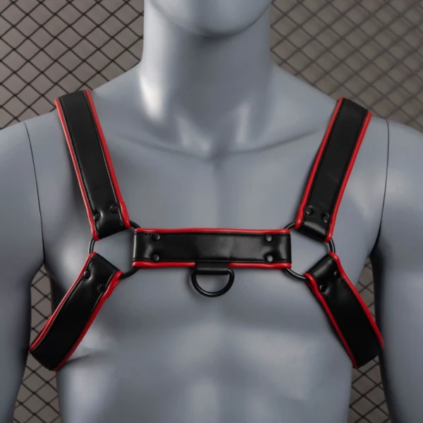 Bulldog Leather Harness - Red